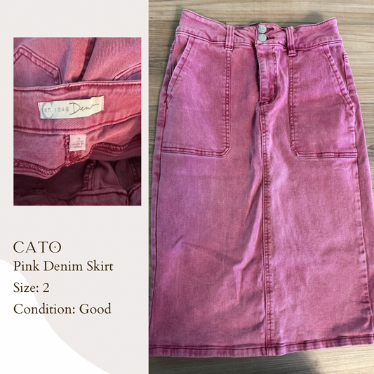 Cato Pink Denim Skirt