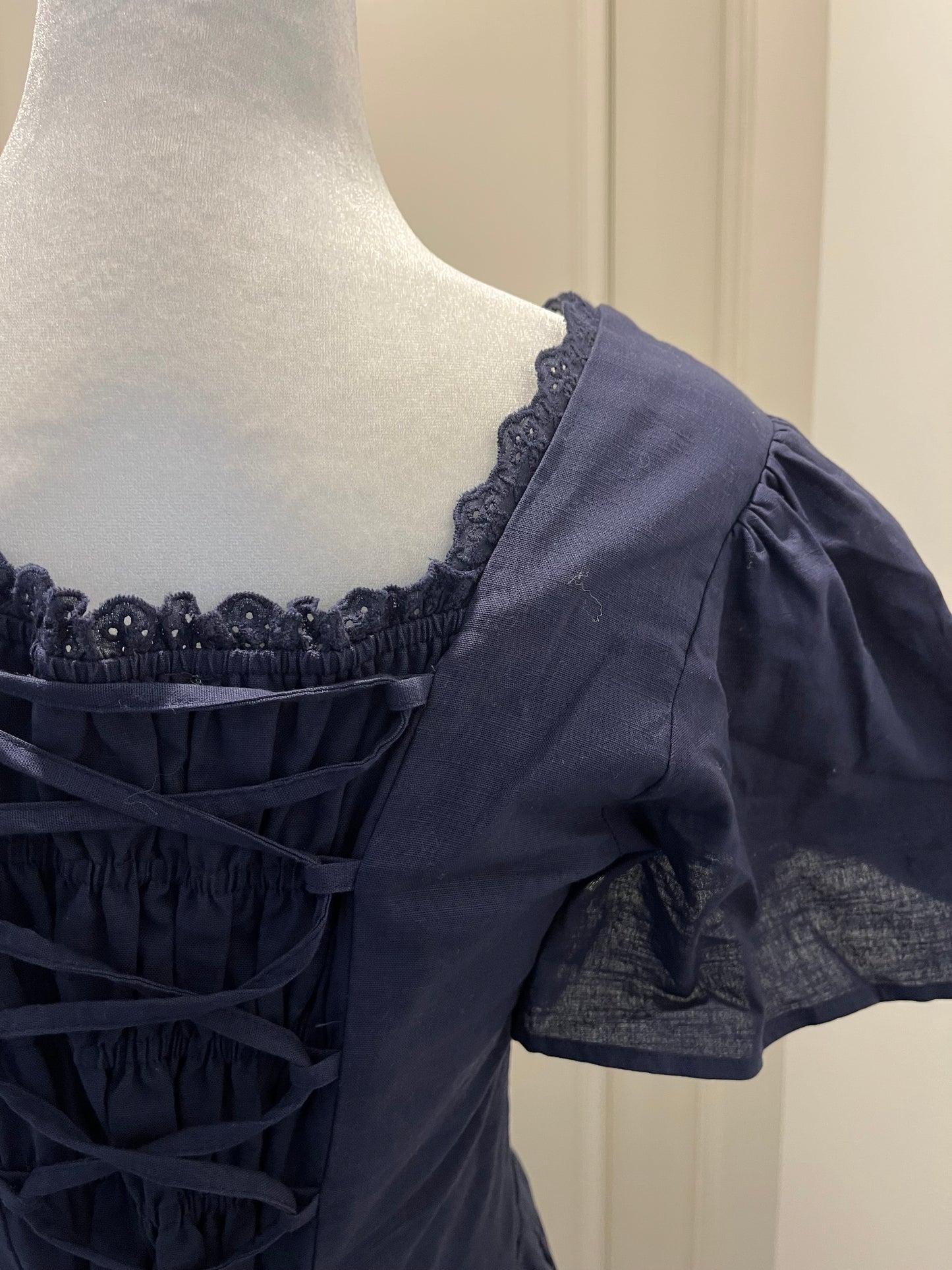 Poet Navy Cotton Maxi Dress