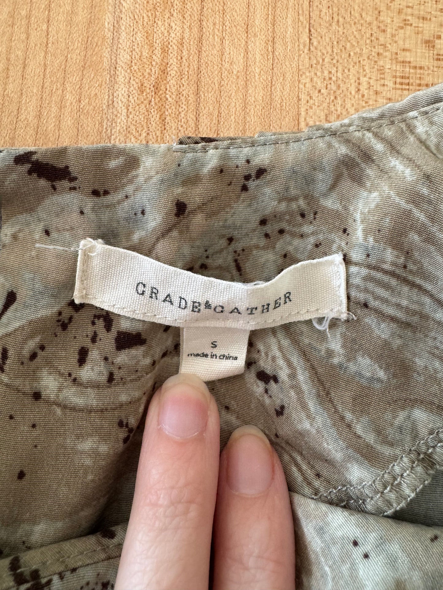 Grade & Gather Blue and Brown Print Maxi Dress