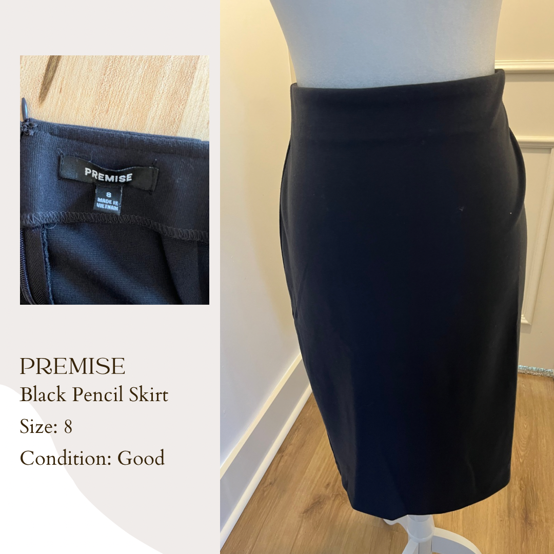 Premise Black Pencil Skirt