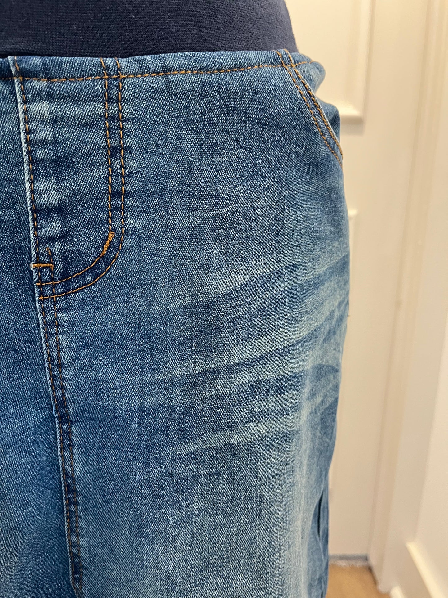 Be Girl Denim Skirt With Elastic Waistband