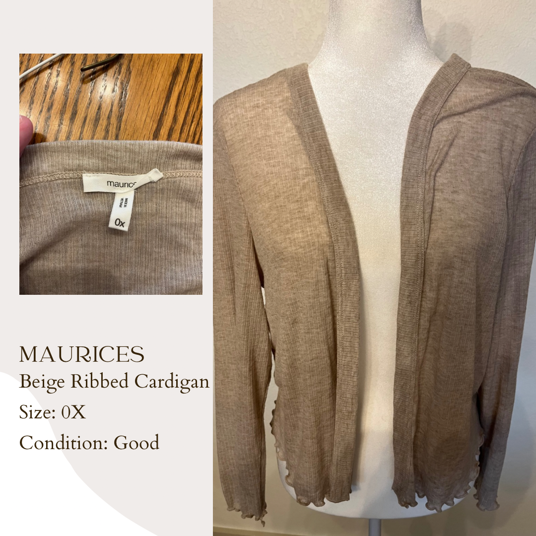 Maurice’s Beige Ribbed Cardigan