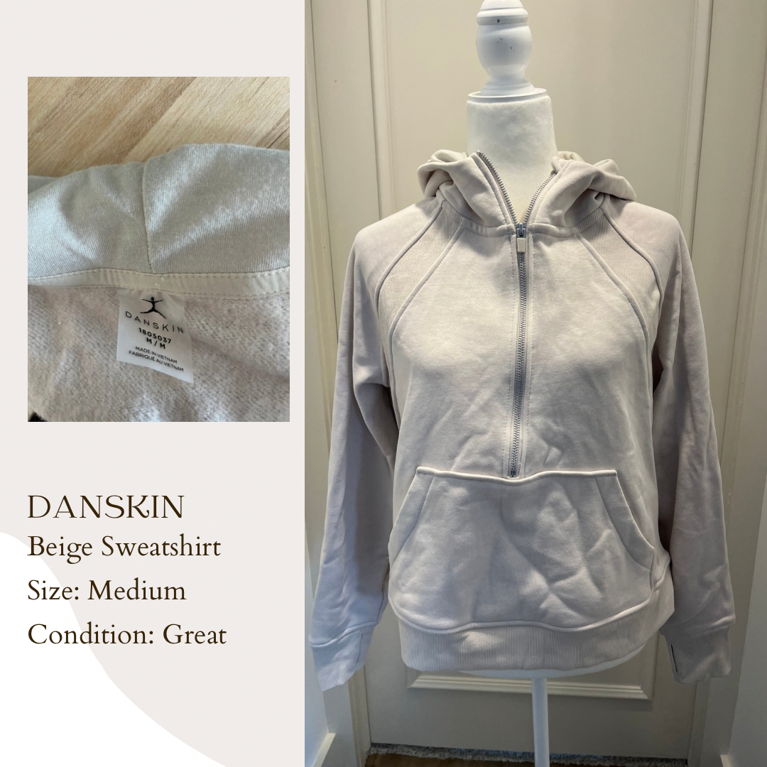 Danskin Beige Sweatshirt