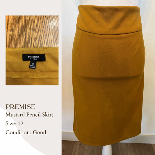 Premise Mustard Pencil Skirt