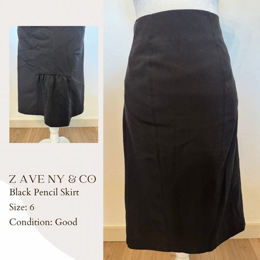 Z Ave NY & Co. Black Pencil Skirt