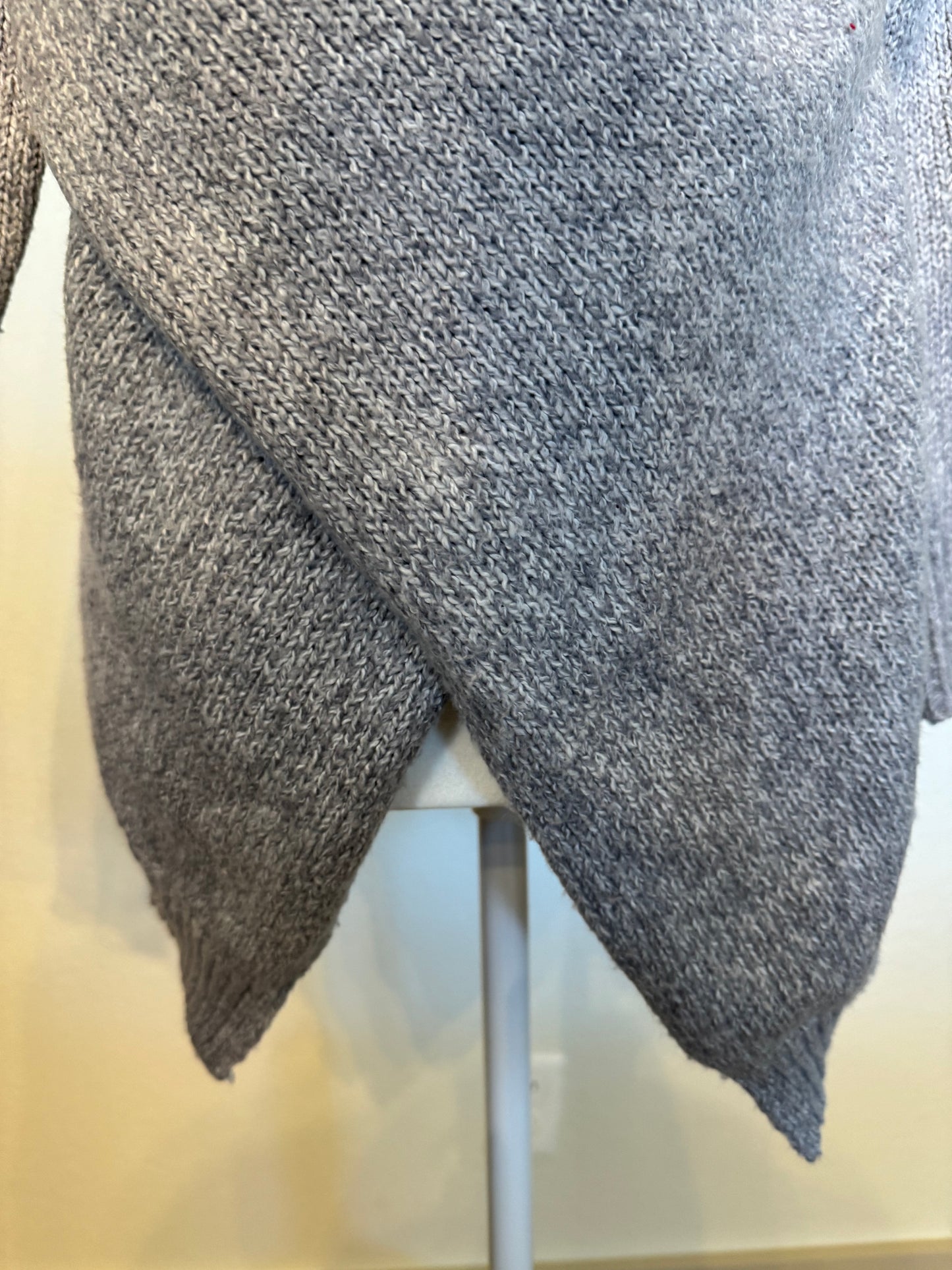 & Merci Gray Wrap Sweater