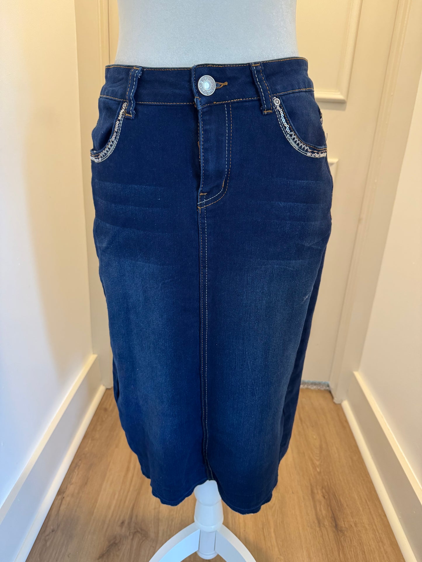 Be Girl Dark Stretchy Denim Skirt