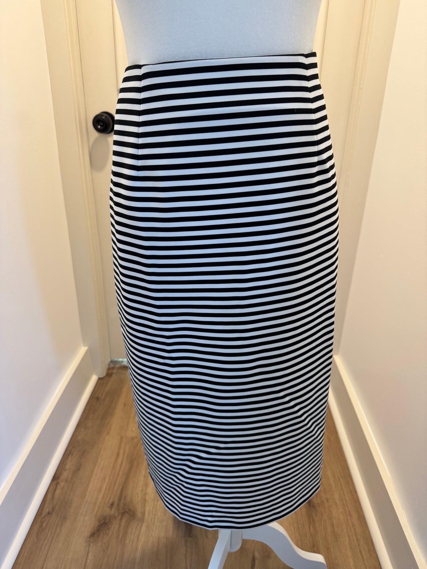 Dainty Jewells Black and White Stripe Pencil Skirt