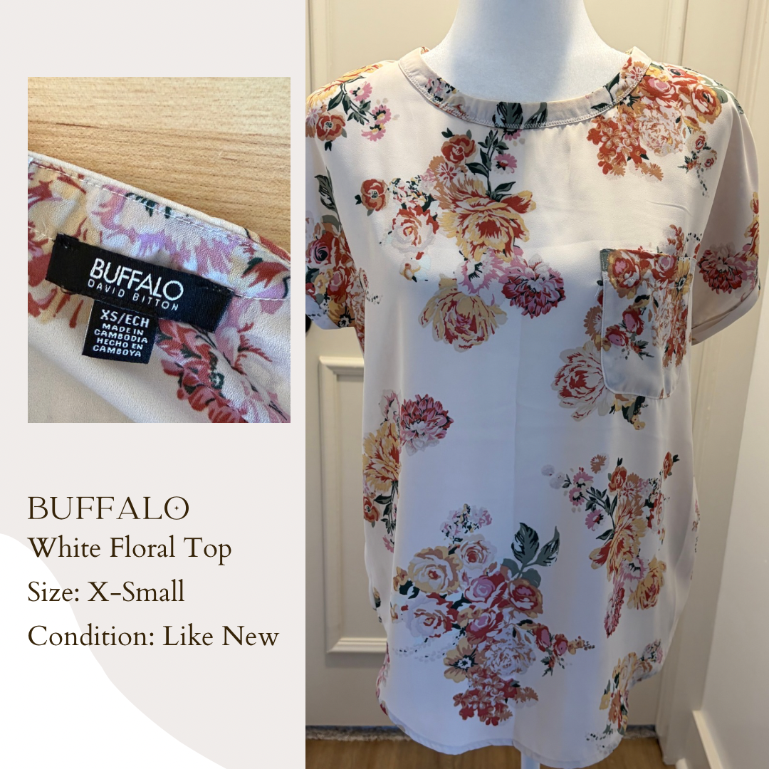 Buffalo White Floral Top