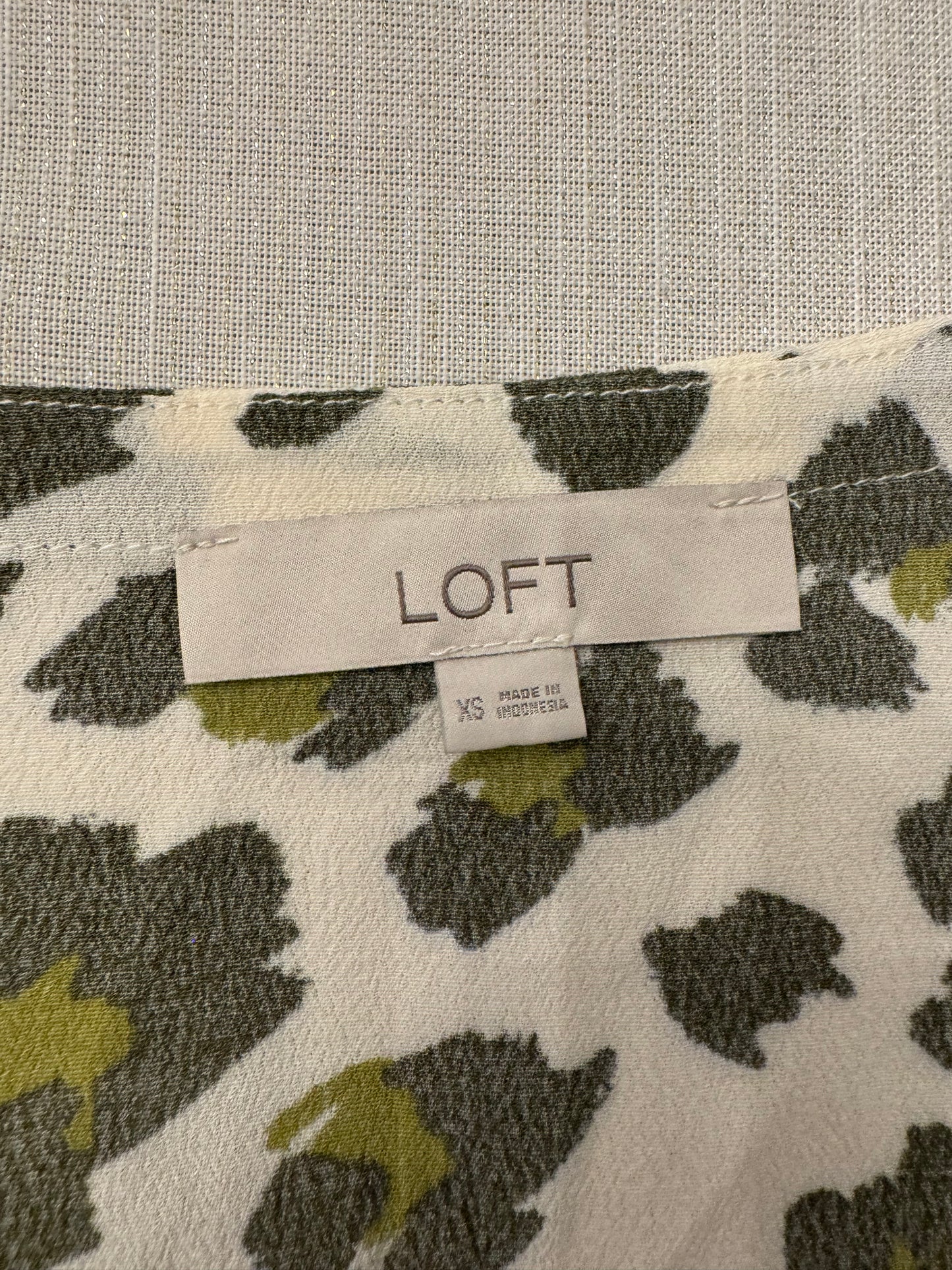 Loft Green Leopard Print Top