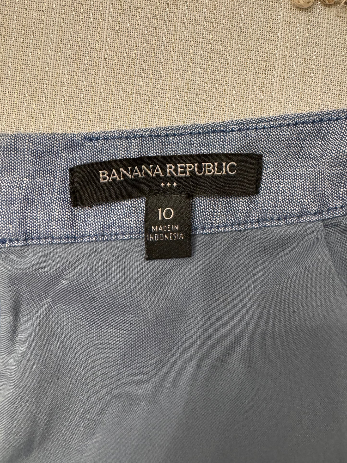 Banana Republic Blue Pencil Skirt With Button Accent