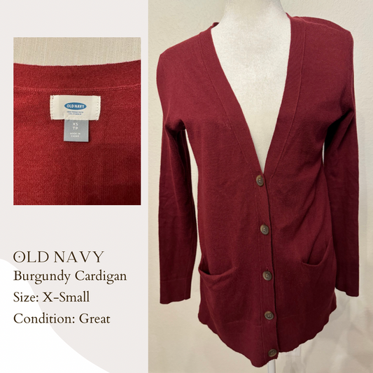 Old Navy Burgundy Cardigan