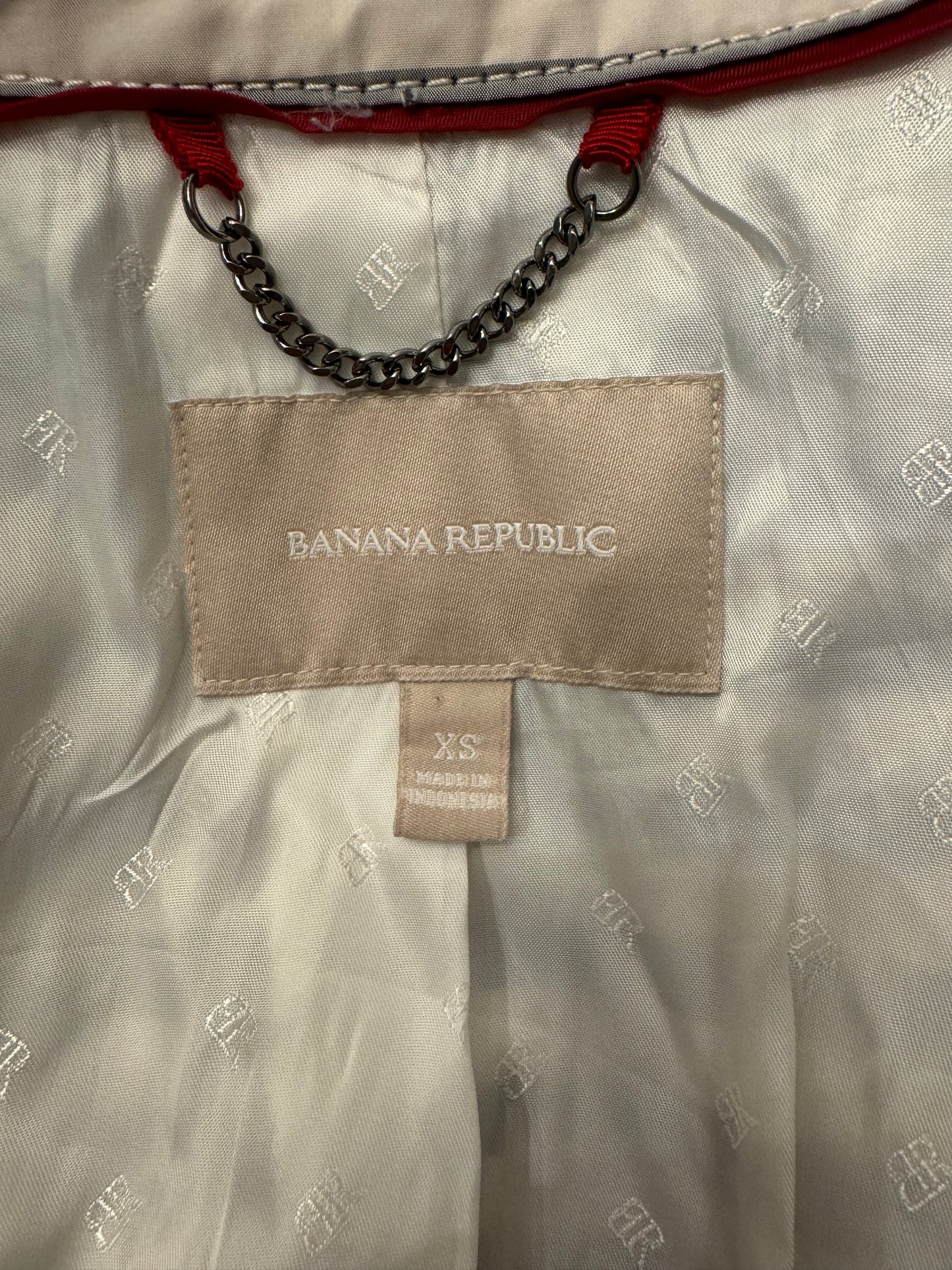 Banana Republic Gray and Cream Rain Jacket