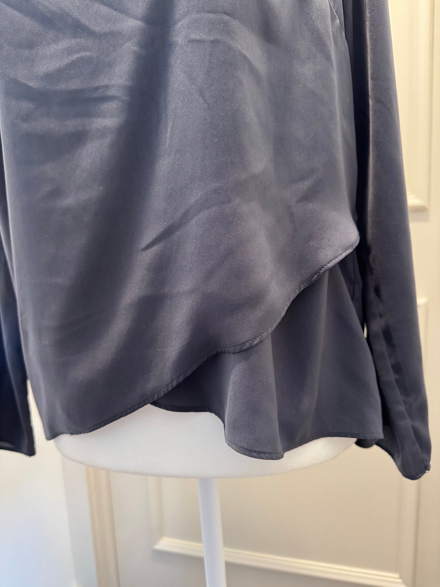 H & M Gray Satin Top
