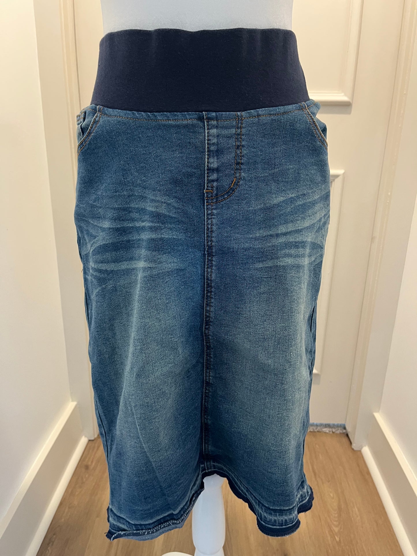 Be Girl Denim Skirt With Elastic Waistband