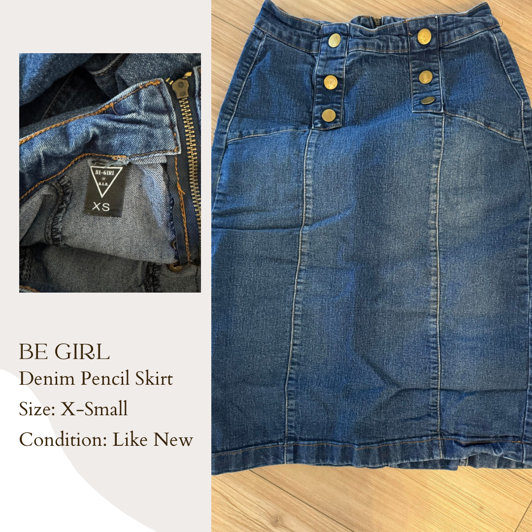 Be Girl Denim Pencil Skirt