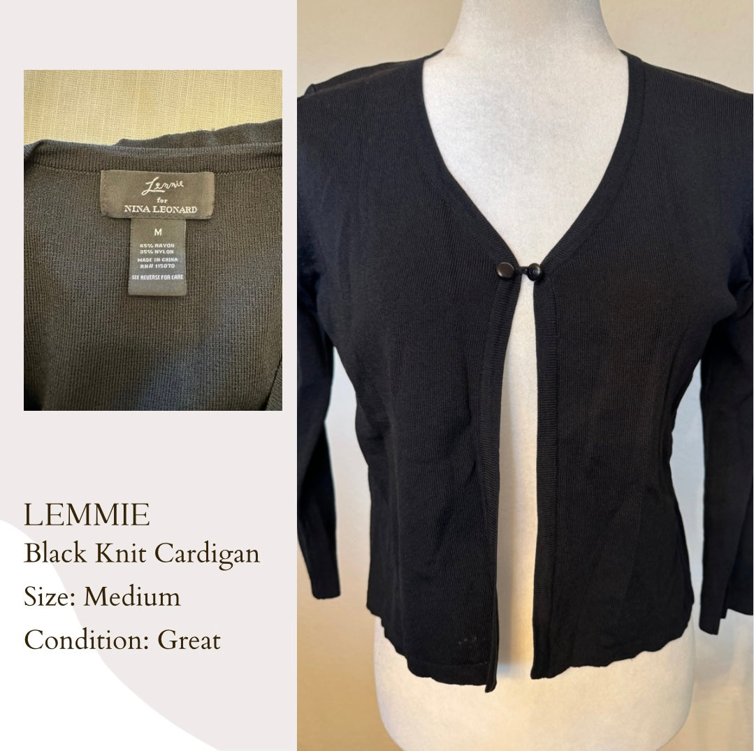 Lemmie Black Knit Cardigan