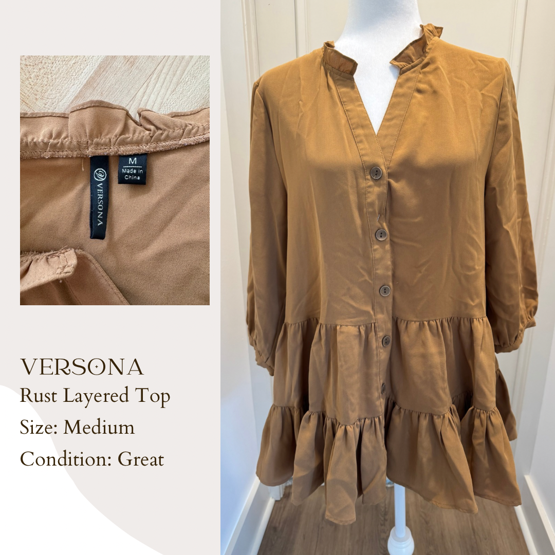 Versona Rust Layered Top