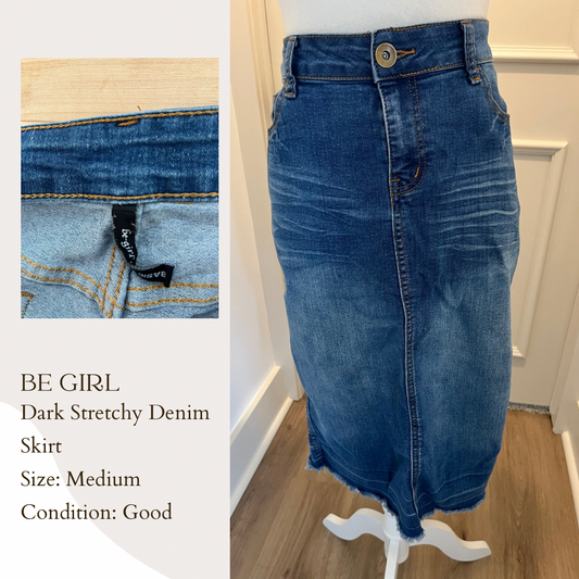 Be Girl Dark Stretchy Denim Skirt