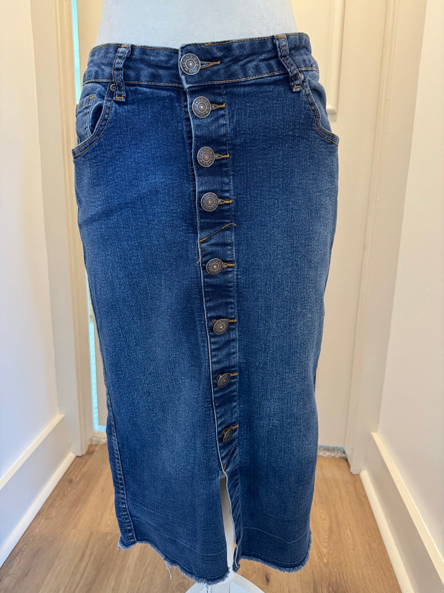 Be Girl Button Front Denim Skirt