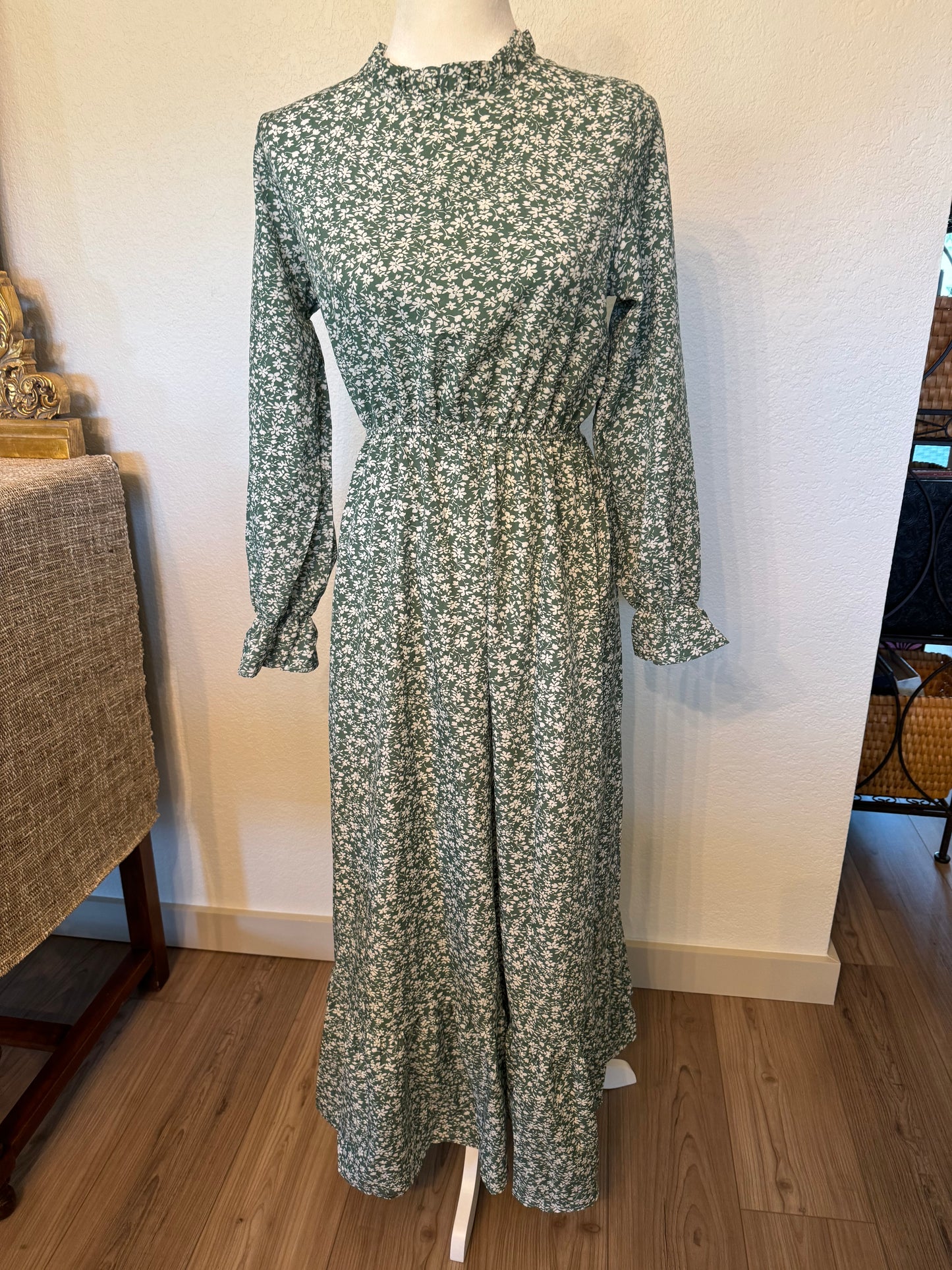 Shein Green Floral Maxi Dress