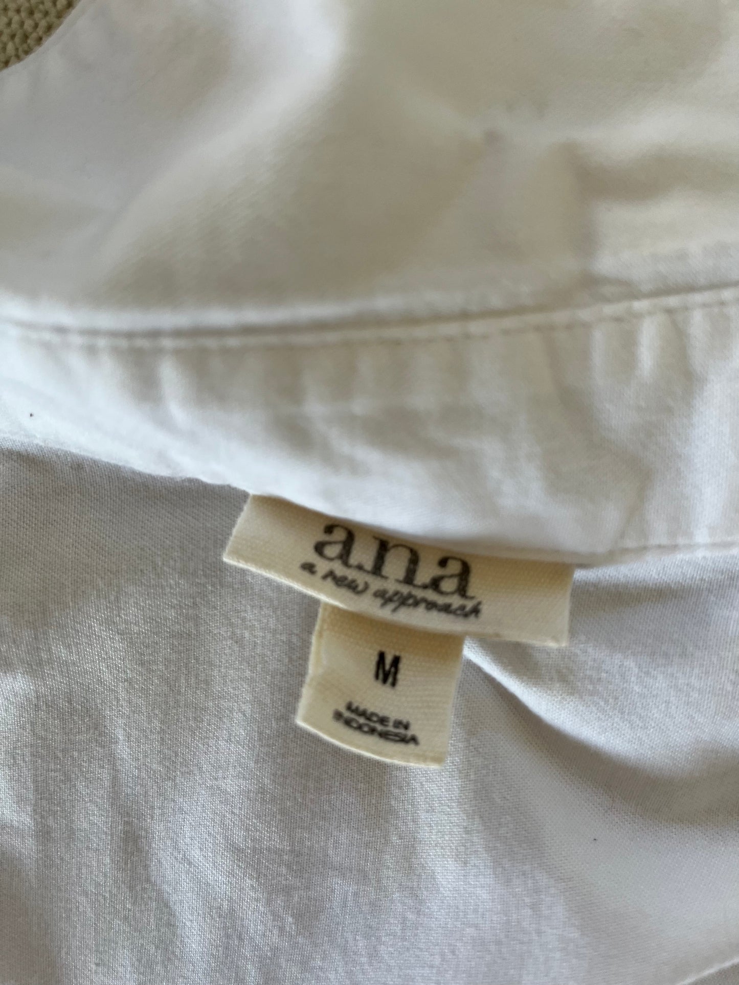 A.N.A. White Button Front Top