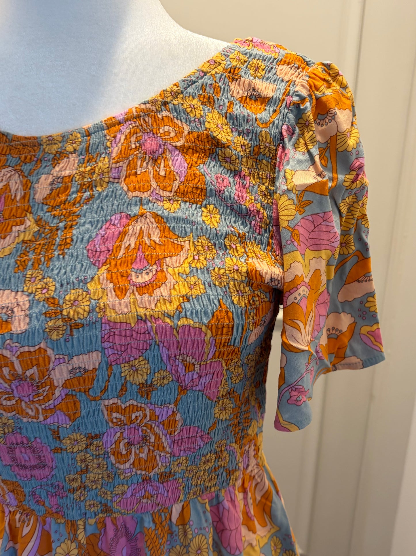 Zesica Floral Ruched Maxi Dress