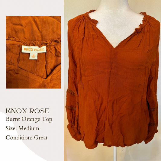 Knox Rose Burnt Orange Top