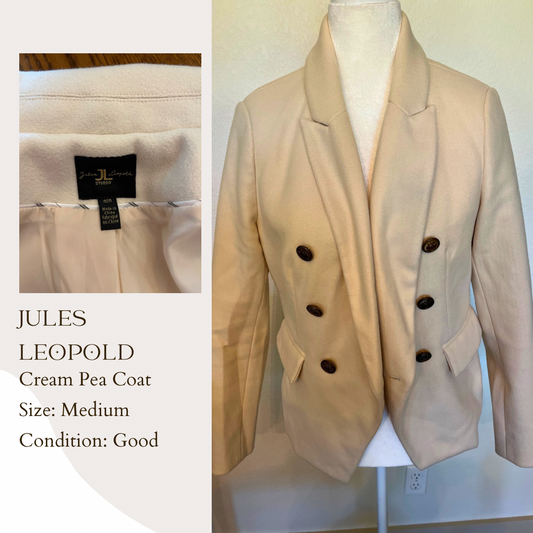 Jules Leopold Cream Pea Coat