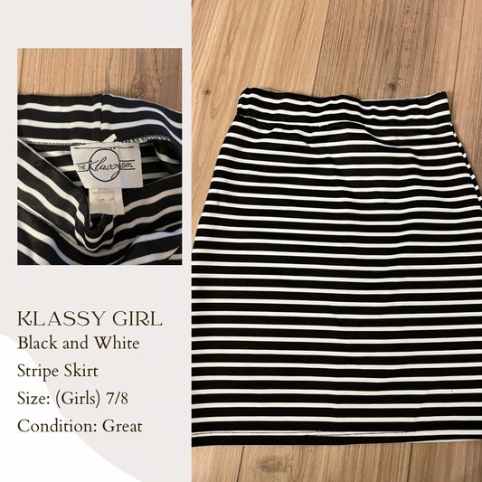 Klassy Girl Black and White Stripe Skirt