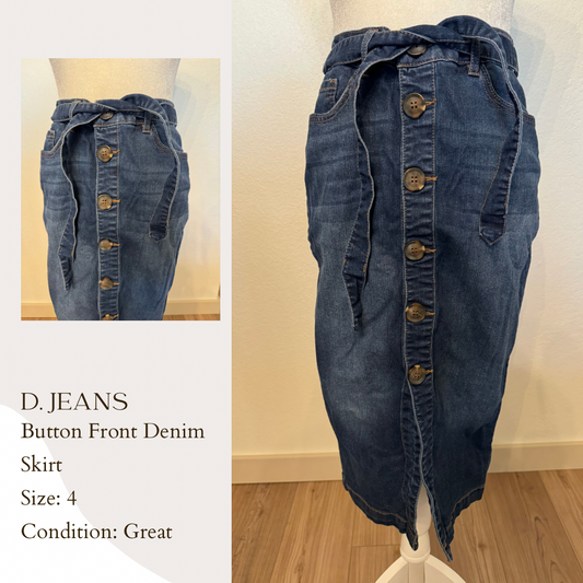 D. Jeans Button Front Denim Skirt