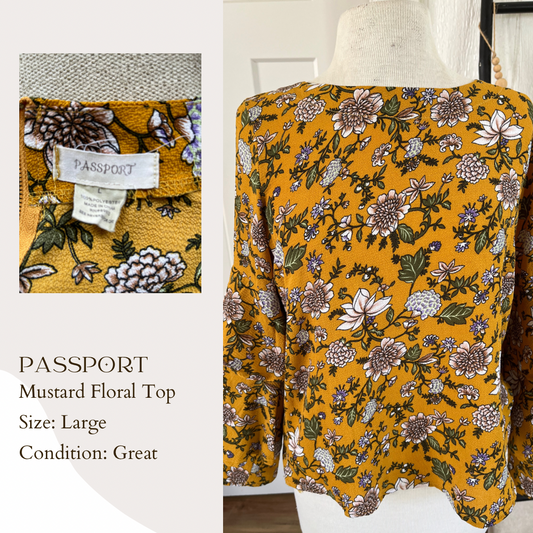 Passport Mustard Floral Top