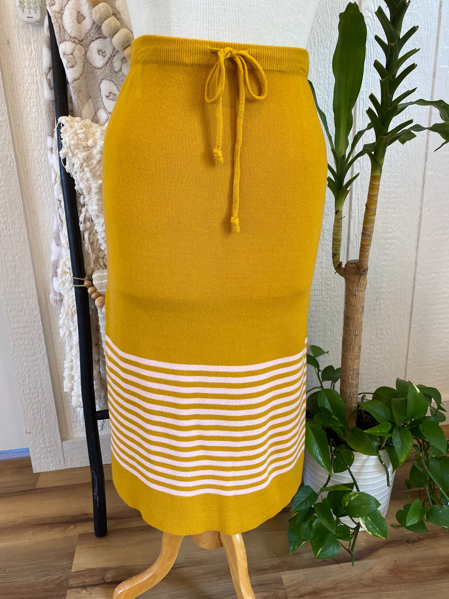 Roole Mustard Knit Skirt