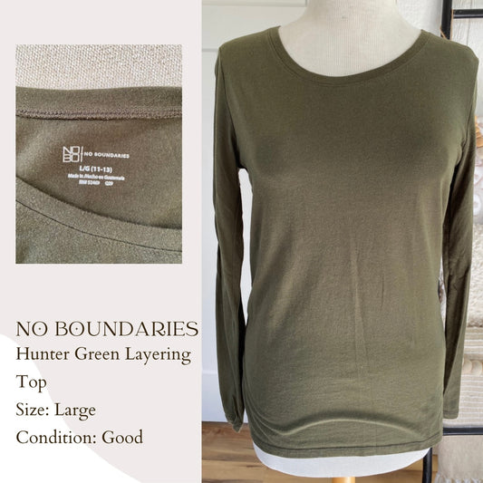 No Boundaries Hunter Green Layering Top