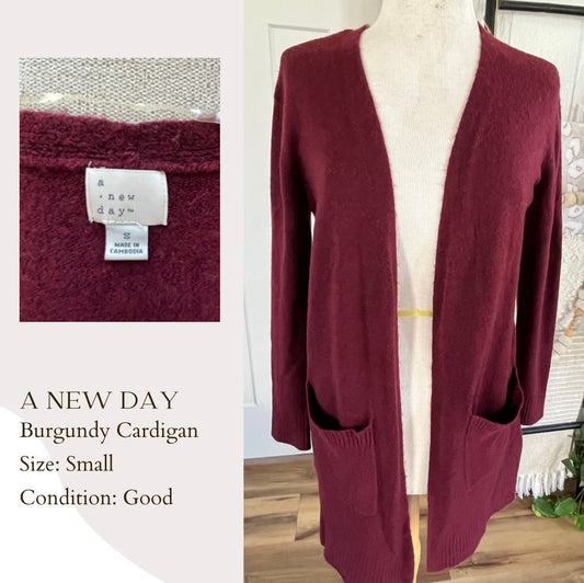 A New Day Burgundy Cardigan