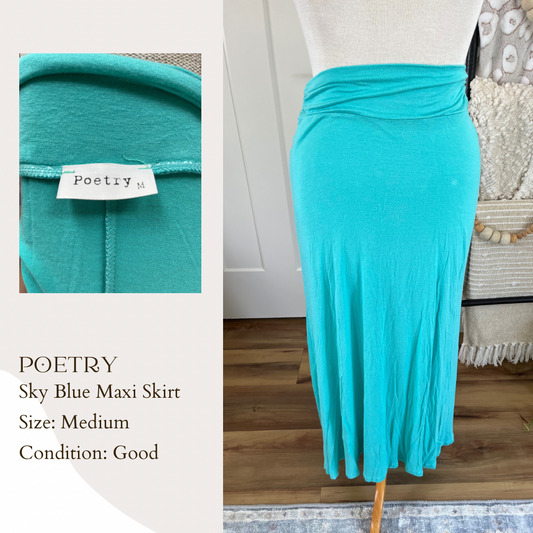 Poetry Sky Blue Maxi Skirt