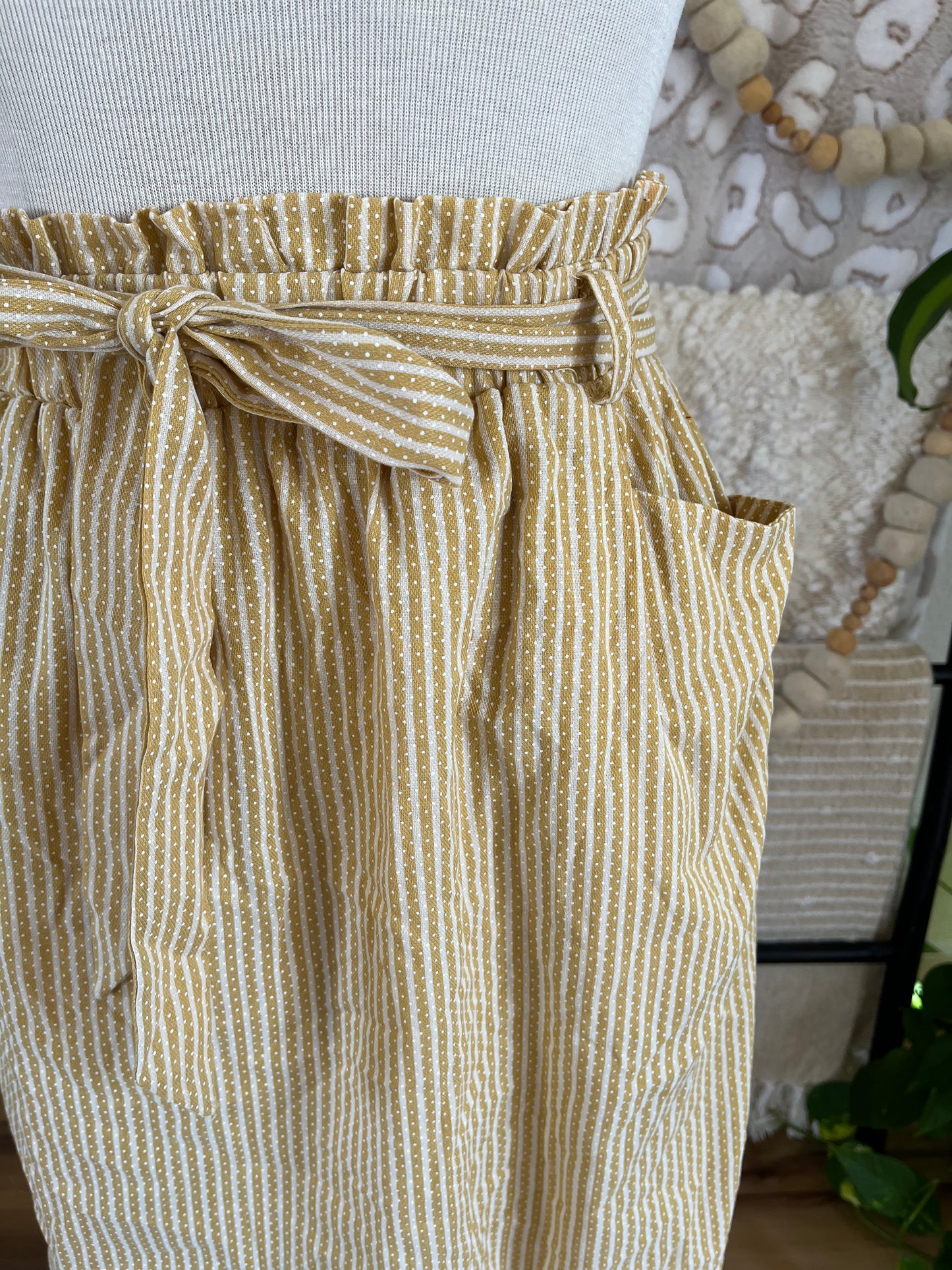 Silhouette Yellow Stripe Midi Skirt