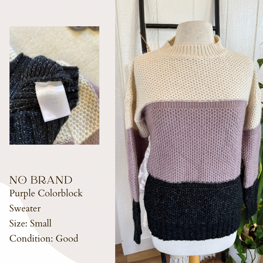 No Brand Purple Colorblock Sweater