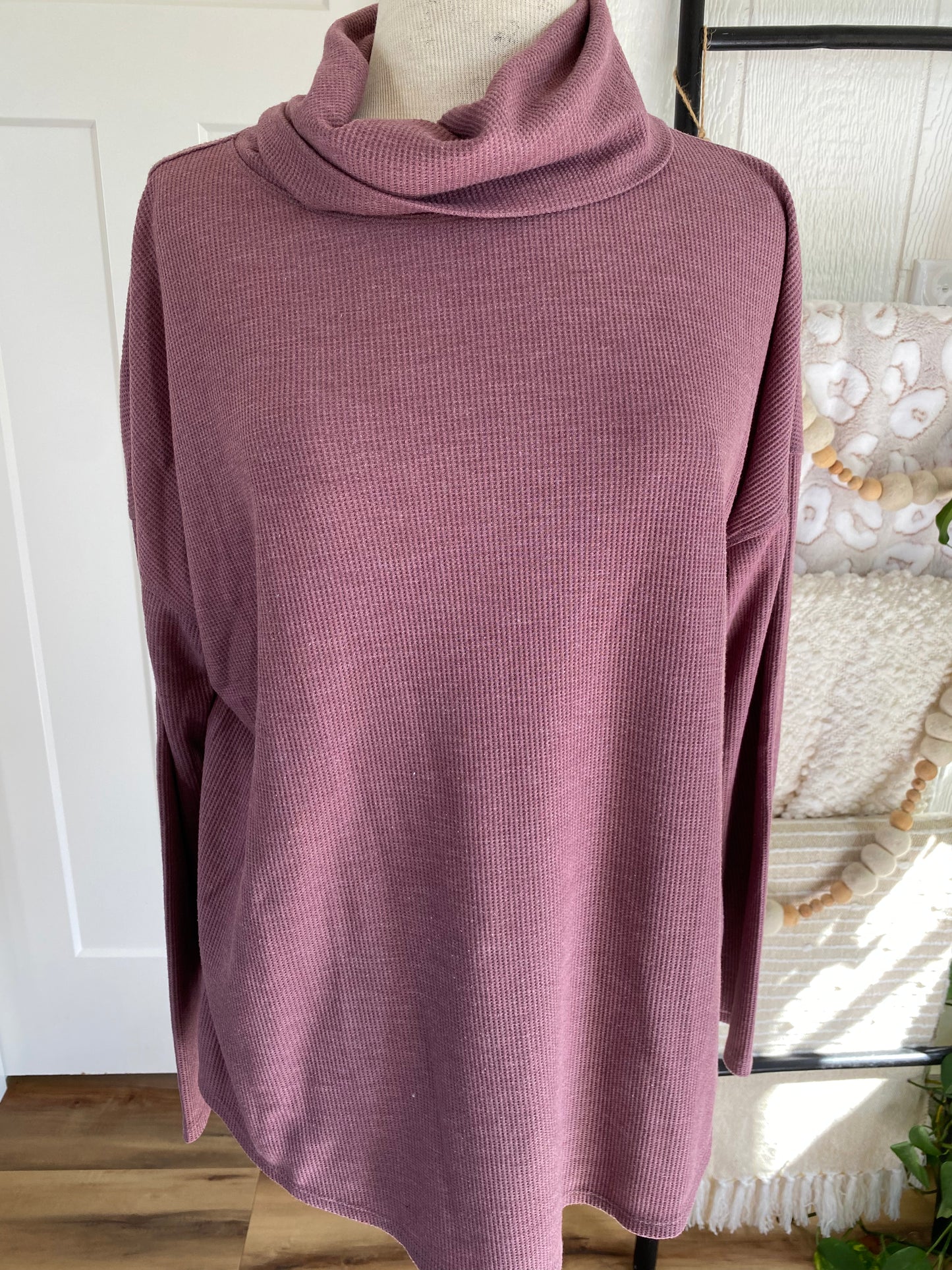 A New Day Dusty Rose Waffle Knit Sweatshirt