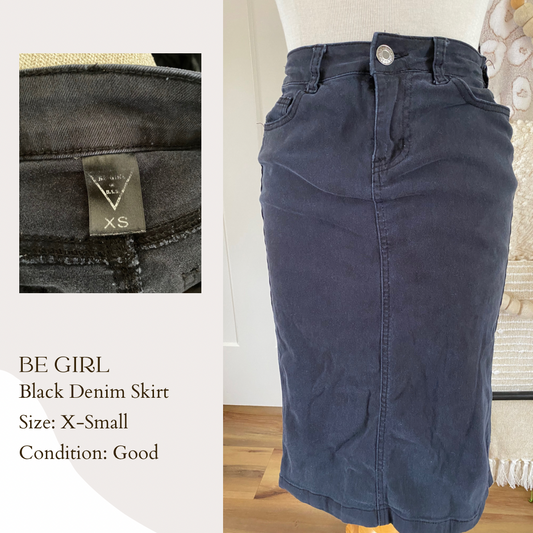 Be Girl Black Denim Skirt