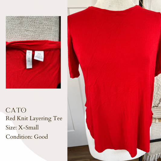 Cato Red Knit Layering Tee