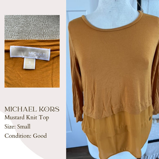 Michael Kors Mustard Knit Top