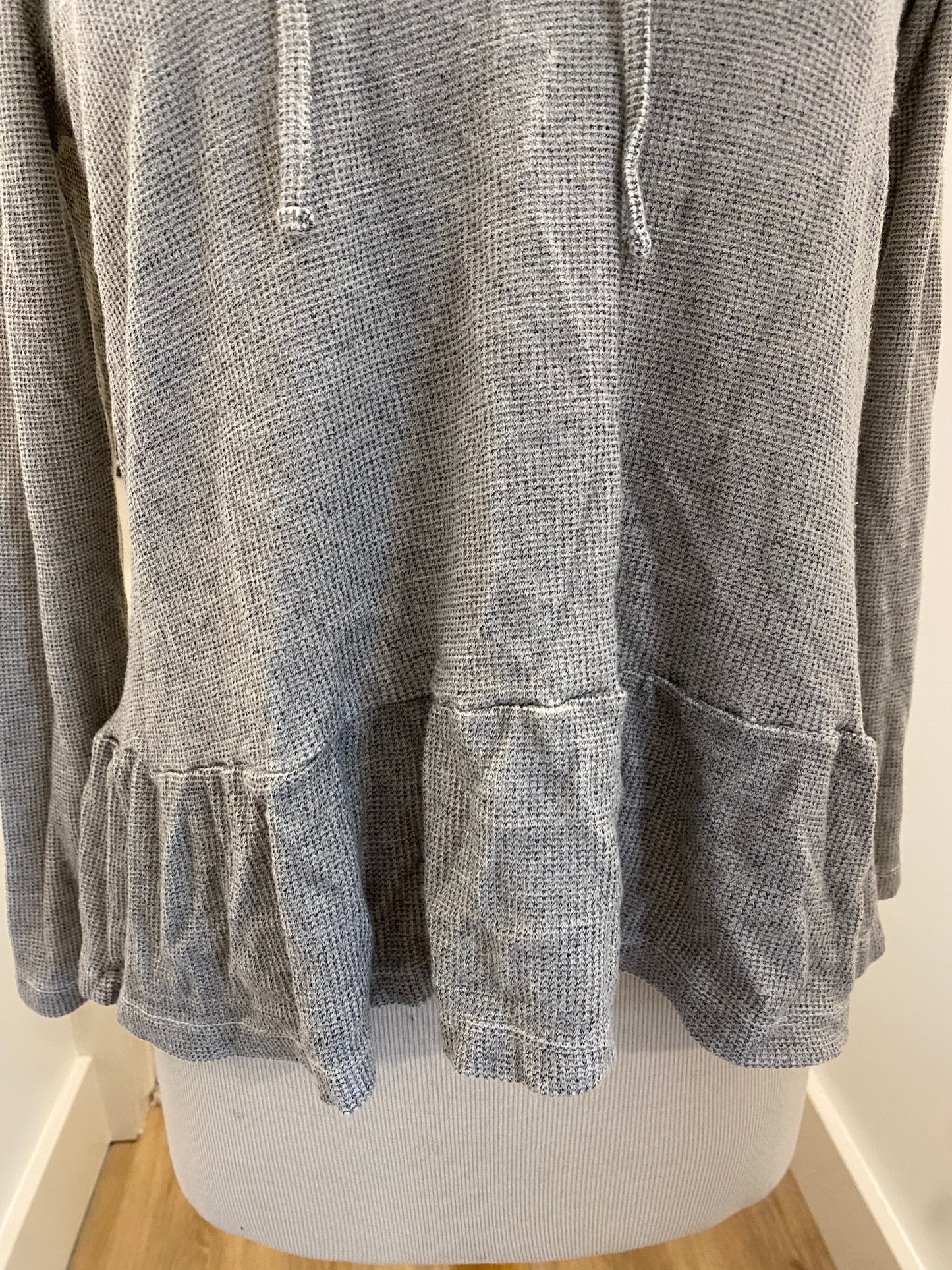 June And Delancy Grey Ruffle Hoodie