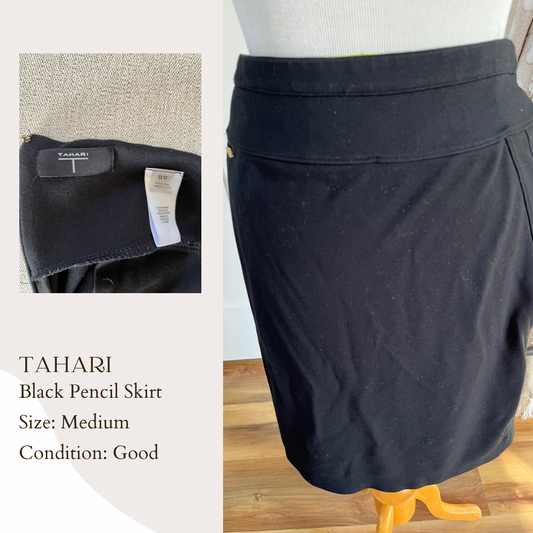 Tahari Black Pencil Skirt