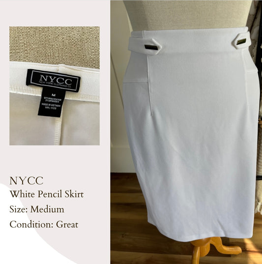 NYCC White Pencil Skirt