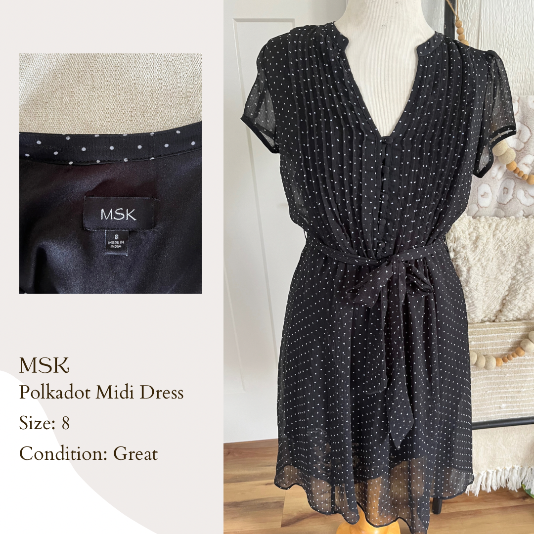 MSK Polkadot Midi Dress