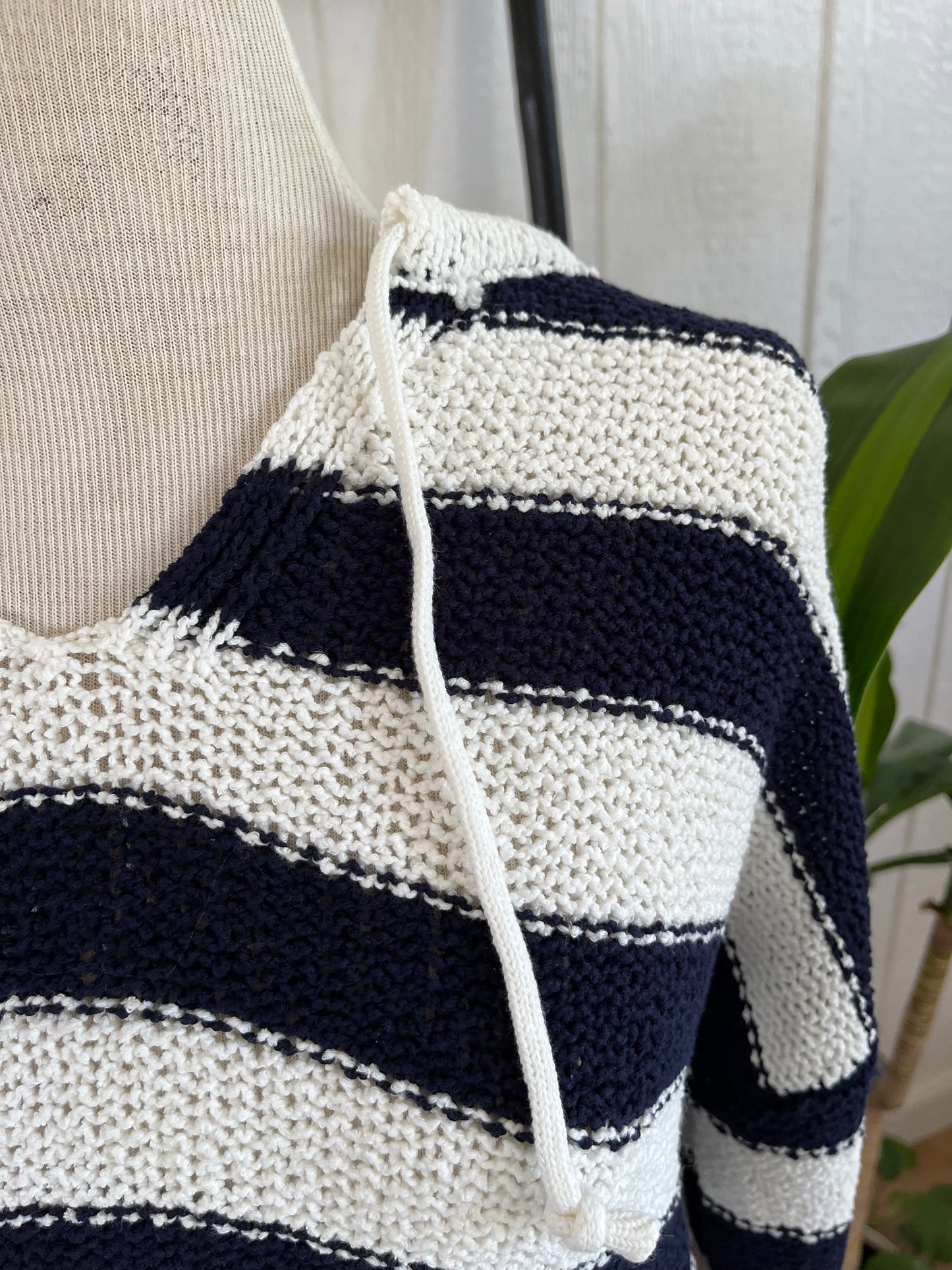 Cupcake Navy and White Stripe Chunky Knit Sweater