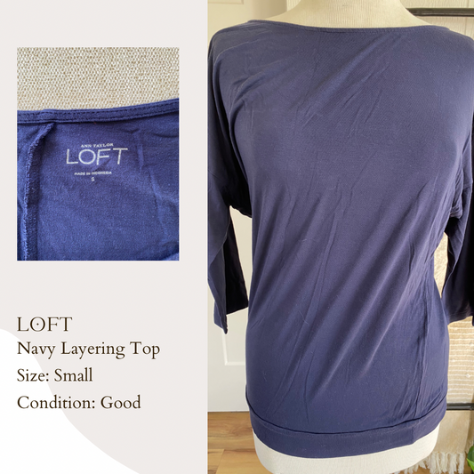 LOFT Navy Layering Top