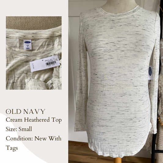 Old Navy Cream Heathered Top