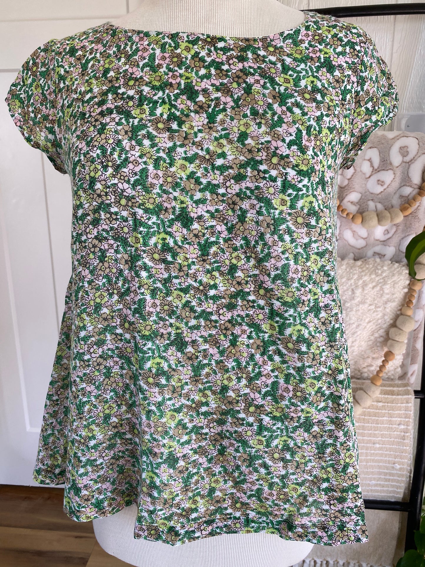 Porridge Green Floral Top